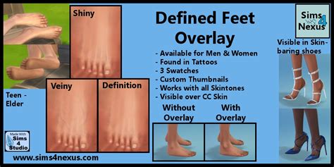 Defined Feet Overlay Original Content Sims 4 Nexus