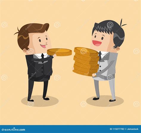 Businessmen Talking With Money Stock Vector Illustration Of Icon