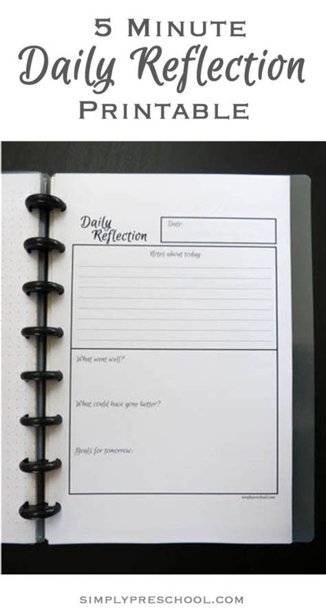 Free Printable Daily Reflection Worksheet Make Reflective Practice A