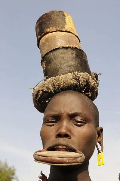 traditional mursi woman with lip plates omo valley