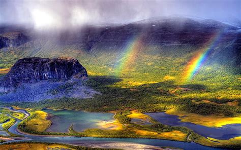 Double Rainbow Rainbows National Nature Park Rapa River Valley