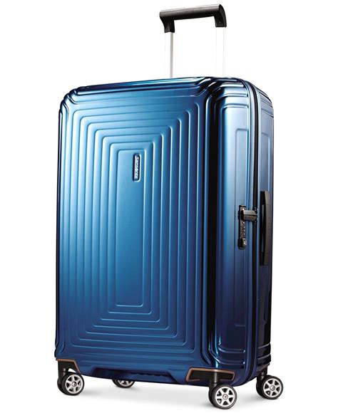 Samsonite Neopulse 28 Hardside Spinner Suitcase In Metallic Blue Blue