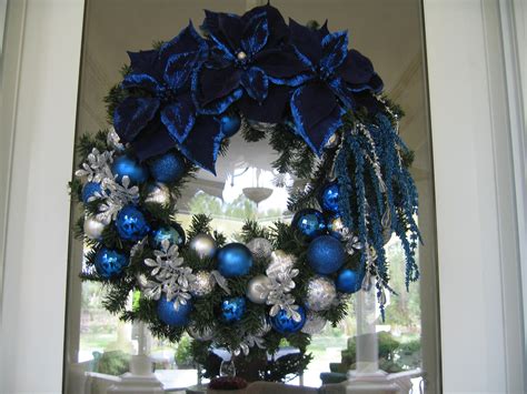 Royal Blue And Silver Wreath Christmas Thoughts Christmas Wreaths