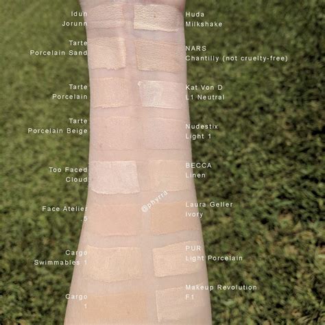 Pale Foundation Swatches Foundation Swatches Pale Foundation Swatch