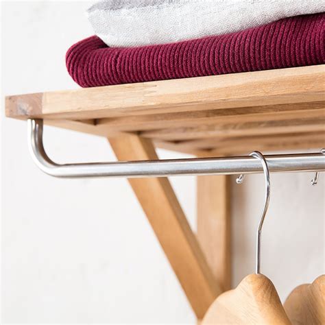 Home Zxymj Wall Mounted Clothes Rail Coat Rack Wall Hanging Wood Wall