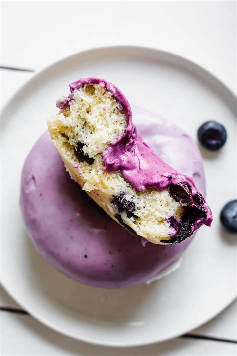 Baked Glazed Blueberry Donuts The Cozy Plum