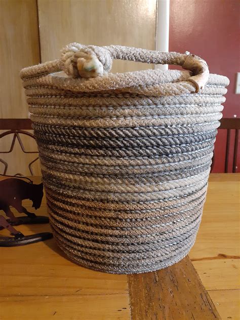 Lariat Rope Basketwaste Basket Etsy