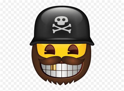 Pirate Face With Gold Tooth Pirate Golden Teeth Cartoon Emojipirate