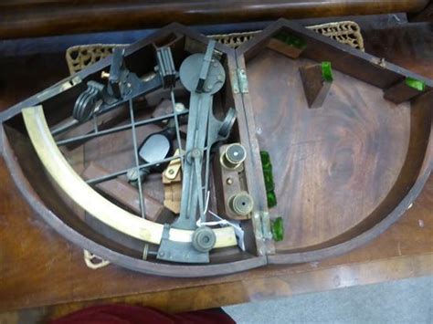 lot an early 20th century cased sextant by j steele and son liverpool black frame with brass