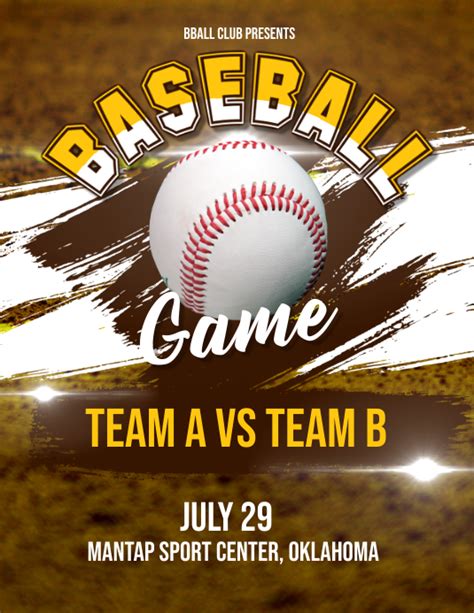Baseball Game Flyer Poster Template Postermywall