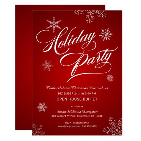 Christmas Eve Open House Buffet Party Invitation