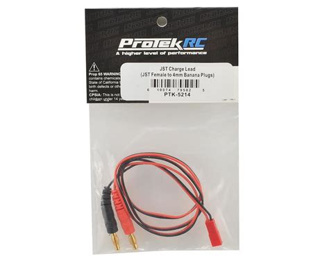 Protek Rc Jst Charge Lead Jst Female To 4mm Banana Plugs Ptk 5214