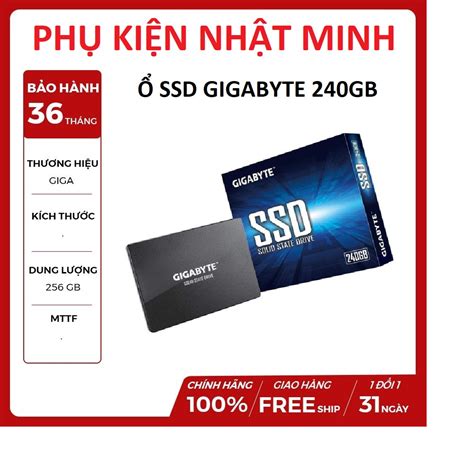 Tặng dây sata Ổ cứng SSD Gigabyte 256GB SATA 2 5 inch Đoc 500MB s