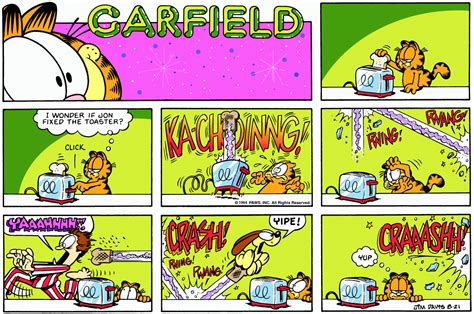 Garfield Daily Comic Strip On August 21st 1994 Garfield Cartoon