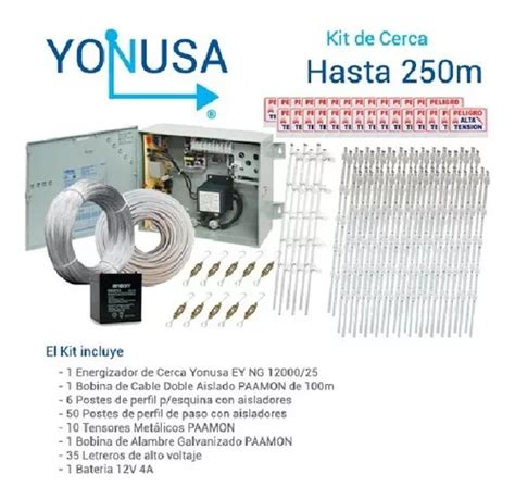 Kit De Cerca Electrificada Yonusa Para 250 Metros Vc Envío Gratis
