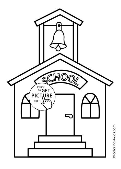 School Building Coloring Page Classes Coloring Page For Kids