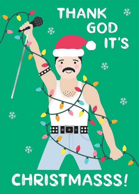 Freddie Mercury Thank God It S Christmas Card Scribbler