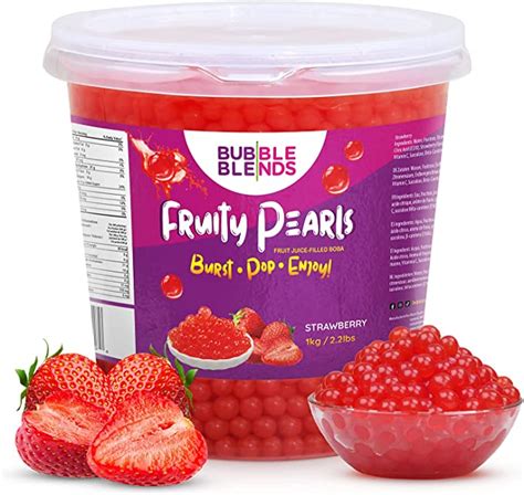 Bubble Blends Strawberry Popping Boba 1kg Boba Balls With Real