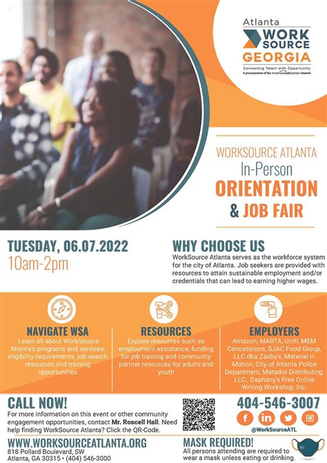 WorkSource Atlanta In-Person Orientation & Job Fair, WorkSource Atlanta
