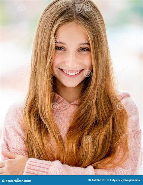Cute Teenage Girl Smiling To Camera Stock Photo Image Of Portrait
