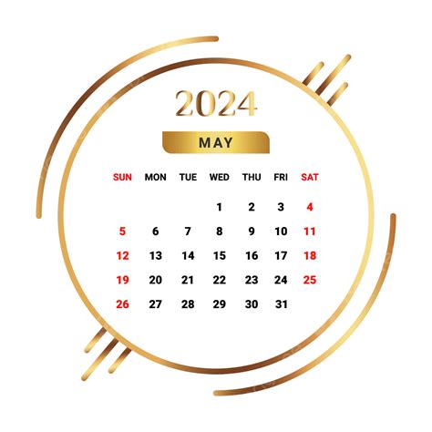 2024 Mes De Mayo Calendario Dorado Y Negro Vector Png Dibujos