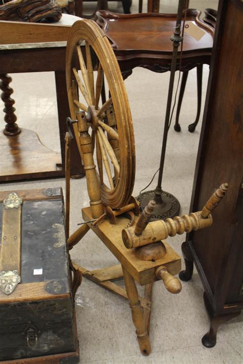 Lot Antique Spinning Wheel