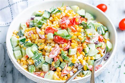 Creamy Corn Salad Recipe Healthy Corn Salad Recipe Eatwell101