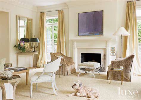 Traditional Cream Living Room With Fireplace Living Room With