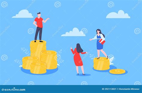 Salary and Gender Inequality Gap between Women and Men Business Concept