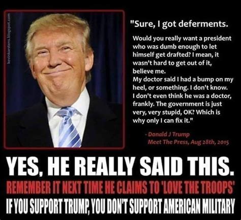 did trump ask if americans would want a president who was dumb enough to get drafted