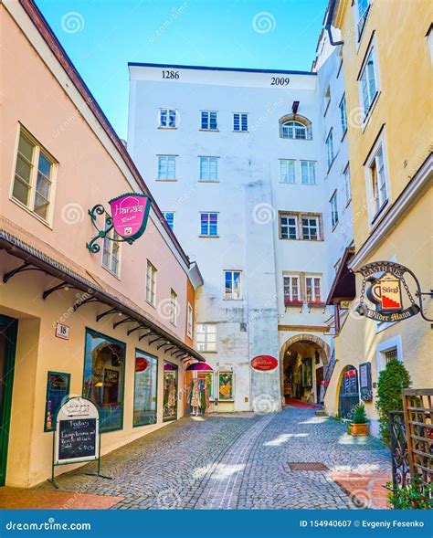 The Small Inner Courtyard With Shops And Restaurants Salzburg Austria