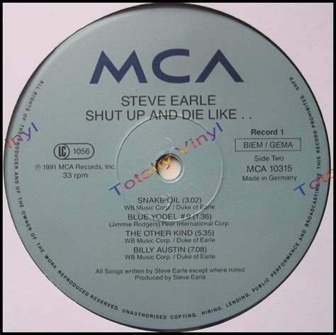 Totally Vinyl Records Earle And The Dukes Steve Shut Up And Die