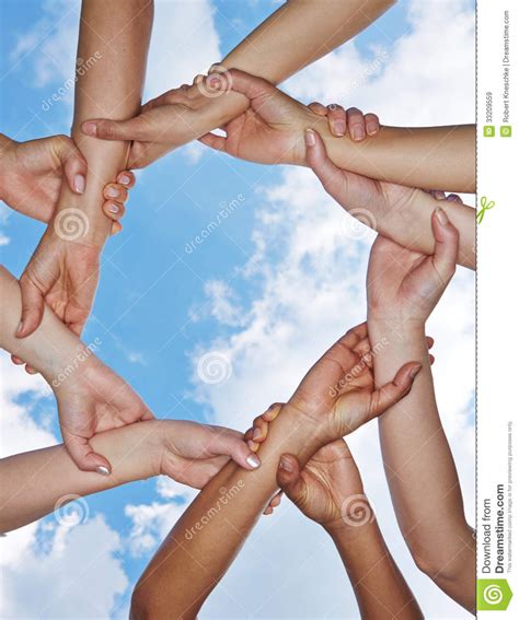 Group Of Hands Forming A Chain Stock Image Image Of Hand Help 33209559