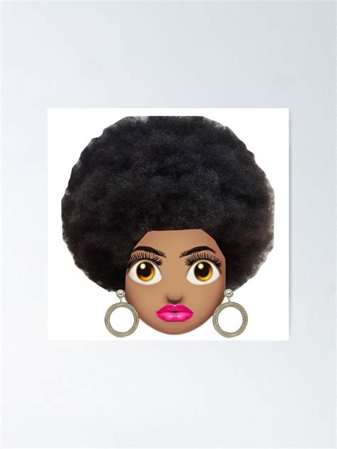 Afro Hair Emoji Natural Hair African Poster By Rteam2501 Redbubble
