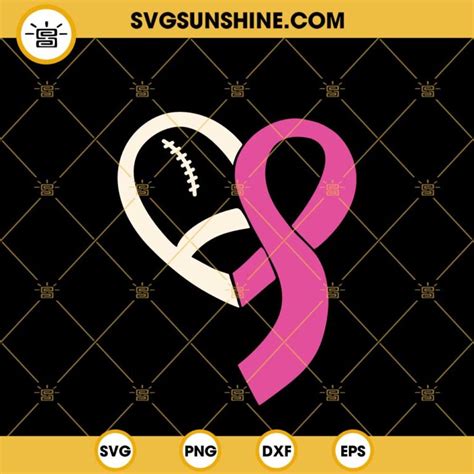 Football Breast Cancer Awareness Svg Tackle Breast Cancer Svg Pink Ribbon Svg Png Dxf Eps