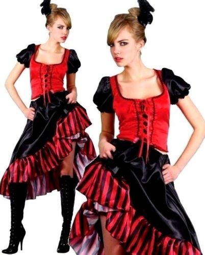 Ladies Western Can Can Saloon Girl Fancy Dress Moulin Rouge Costume Uk 8 28 Sexy Ebay