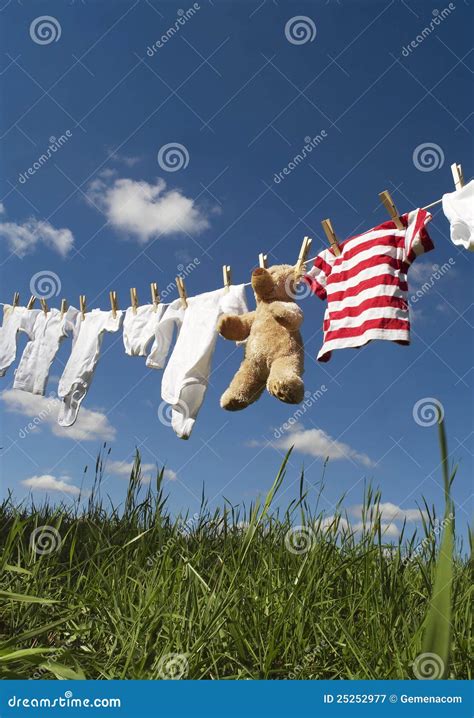 Baby Clothing On A Clothesline Stock Image Image Of Clean Cute 25252977