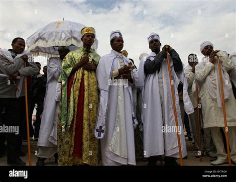Ethiopian Orthodox Worshipers Taking Part In The Epiphany Or Theophany
