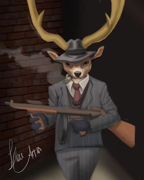 Mafia Deer Art By Me Rfurry