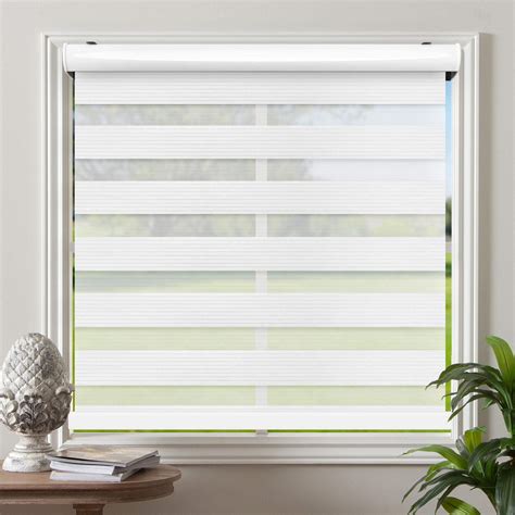 Buy Biltek Cordless Zebra Window Blinds With Modern Design Roller Shades Wdual Layers Solid