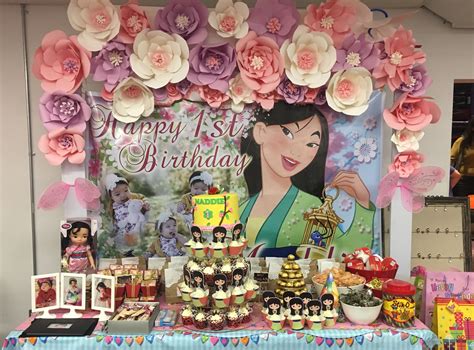 Mulan Party First Birthday Cherry Blossoms Mulan Cake Candy Theme