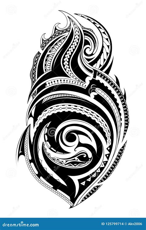 Maori Style Tattoo Stock Vector Illustration Of Style 125799714