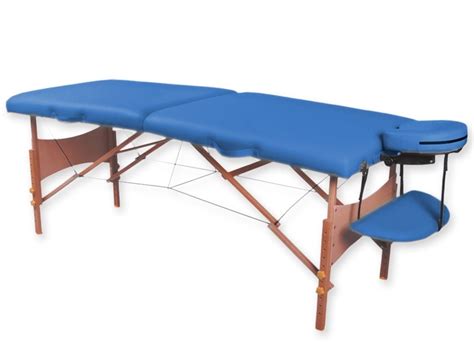 2 Section Wooden Massage Table Blue 1pcs