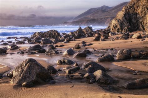 The Beach Stones Rock Sea Beach Sand The Sky Wave Photo 3596