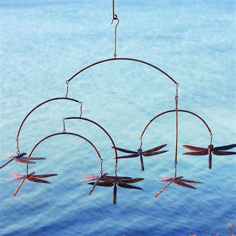 Flamed Dragonflies Hanging Mobile Ornament