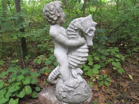 Check spelling or type a new query. Vintage 19" Tall Cement Boy Riding Seahorse Fountain ...