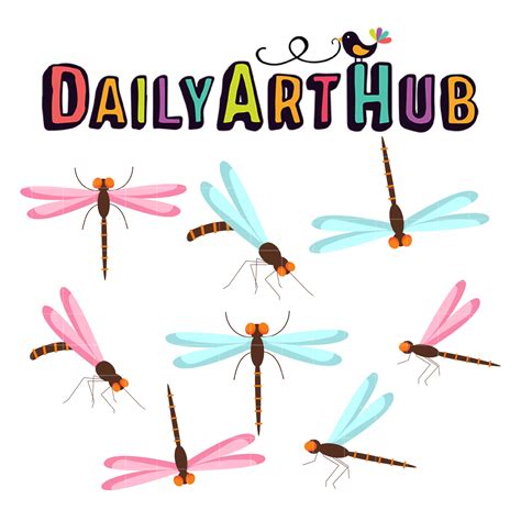 Dragonfly Clip Art Set Daily Art Hub Graphics Alphabets And Svg