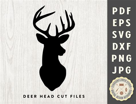Deer Head Svg Eps Deer Svg Cameo Digital Files Instant Download