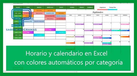 Excel Horario Y Calendario En Excel Con Colores Automáticos Tutorial