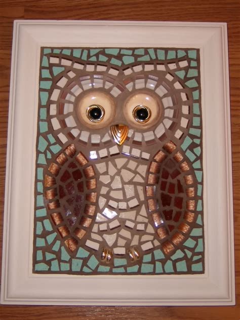 Owl Amys Mosaics Owl Mosaic Easy Mosaic Mosaic